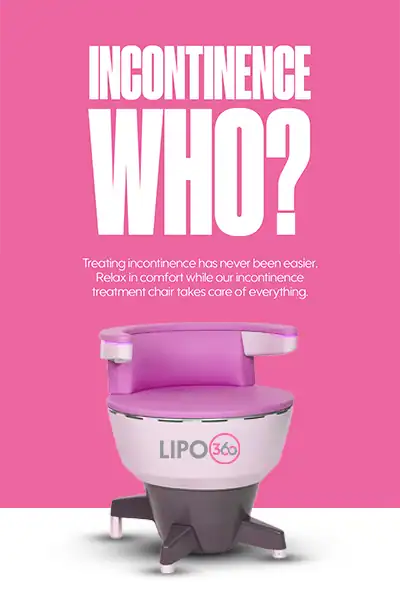 LIPO360 EMS Chair Can Help with Urinary Incontinence 2 Image of a urinary incontinence treatment seat Sudbury